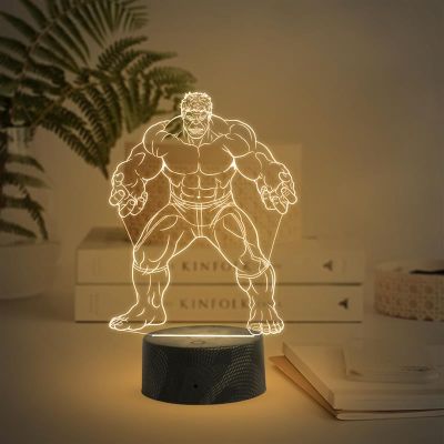 3D Illusion Hulk night lamp with Warm White Light Birthday Gift for Marvel Fans Gift for Avengers Lovers Kids Room Decor